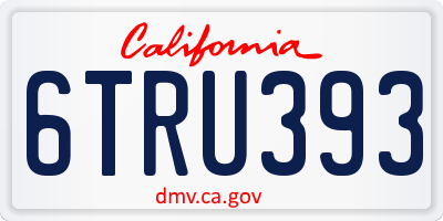 CA license plate 6TRU393