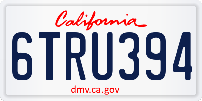 CA license plate 6TRU394