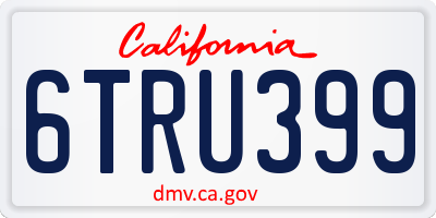 CA license plate 6TRU399