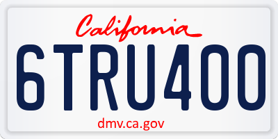 CA license plate 6TRU400
