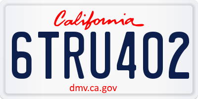 CA license plate 6TRU402