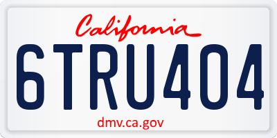 CA license plate 6TRU404