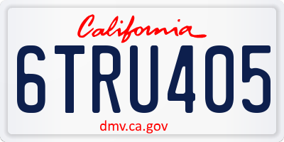 CA license plate 6TRU405
