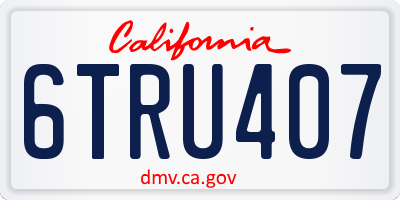 CA license plate 6TRU407