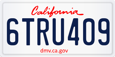 CA license plate 6TRU409
