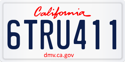 CA license plate 6TRU411