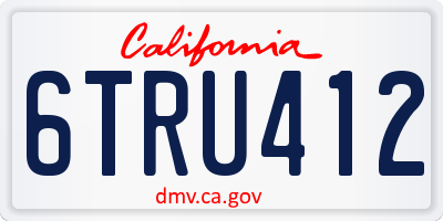 CA license plate 6TRU412
