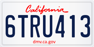 CA license plate 6TRU413