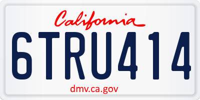 CA license plate 6TRU414