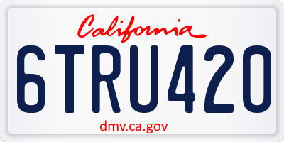 CA license plate 6TRU420