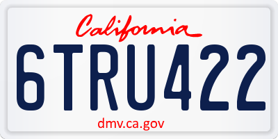 CA license plate 6TRU422