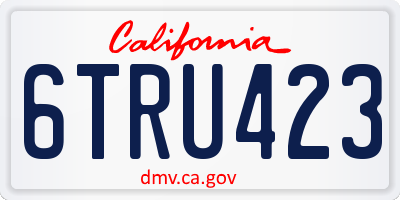 CA license plate 6TRU423