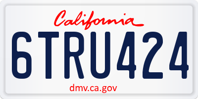 CA license plate 6TRU424