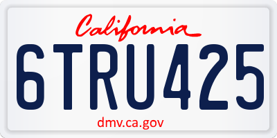 CA license plate 6TRU425