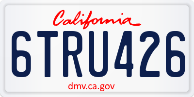 CA license plate 6TRU426