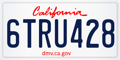 CA license plate 6TRU428