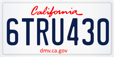 CA license plate 6TRU430