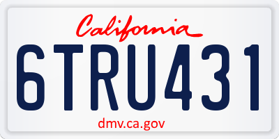 CA license plate 6TRU431