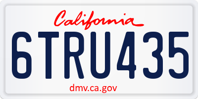 CA license plate 6TRU435