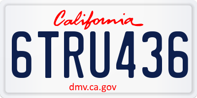 CA license plate 6TRU436