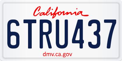 CA license plate 6TRU437