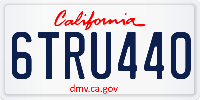 CA license plate 6TRU440