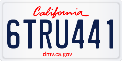 CA license plate 6TRU441