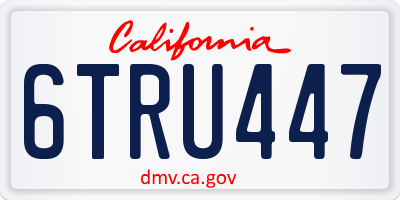 CA license plate 6TRU447