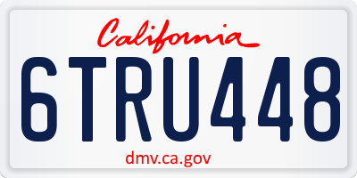 CA license plate 6TRU448