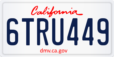 CA license plate 6TRU449