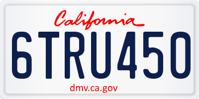 CA license plate 6TRU450