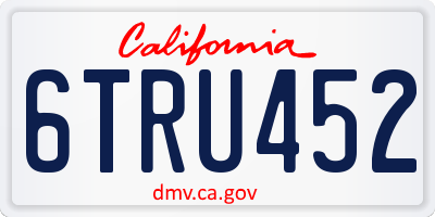 CA license plate 6TRU452