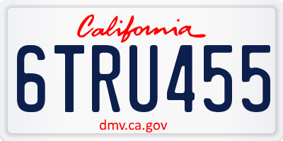 CA license plate 6TRU455