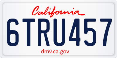 CA license plate 6TRU457