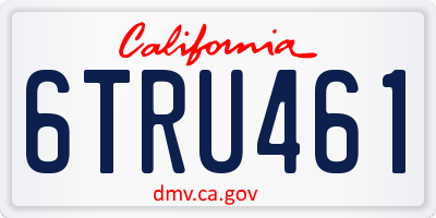 CA license plate 6TRU461