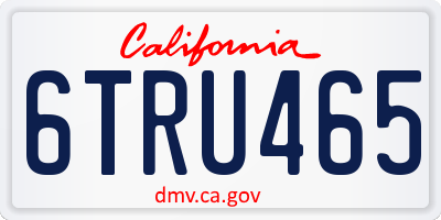 CA license plate 6TRU465