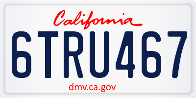 CA license plate 6TRU467