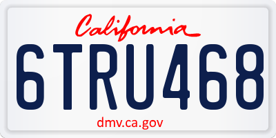 CA license plate 6TRU468