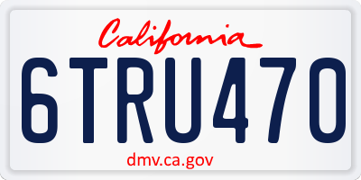 CA license plate 6TRU470