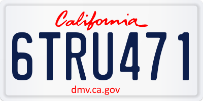 CA license plate 6TRU471