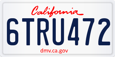 CA license plate 6TRU472