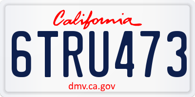 CA license plate 6TRU473