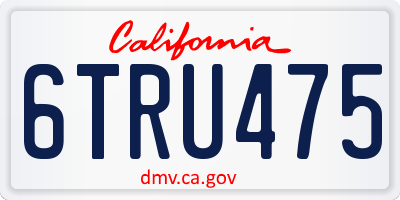 CA license plate 6TRU475
