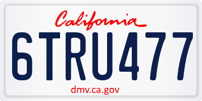 CA license plate 6TRU477