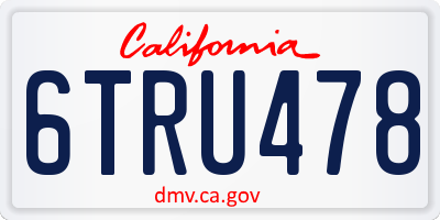 CA license plate 6TRU478