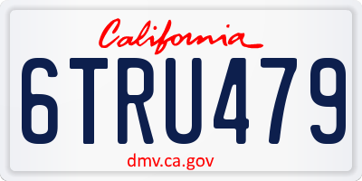 CA license plate 6TRU479
