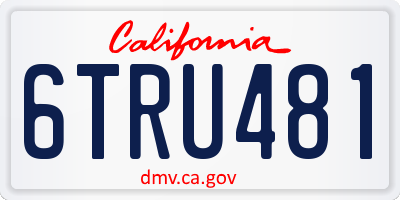 CA license plate 6TRU481