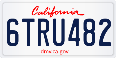 CA license plate 6TRU482
