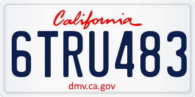 CA license plate 6TRU483