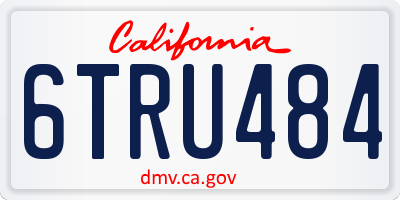 CA license plate 6TRU484